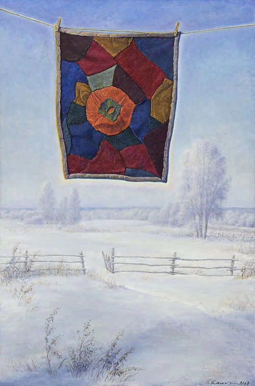 Зимой в деревне. Из серии «Мамины коврики». 2007