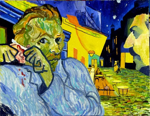 Ван Гог отрезает себе ухо перед Гогеном в арльском кафе. 2017